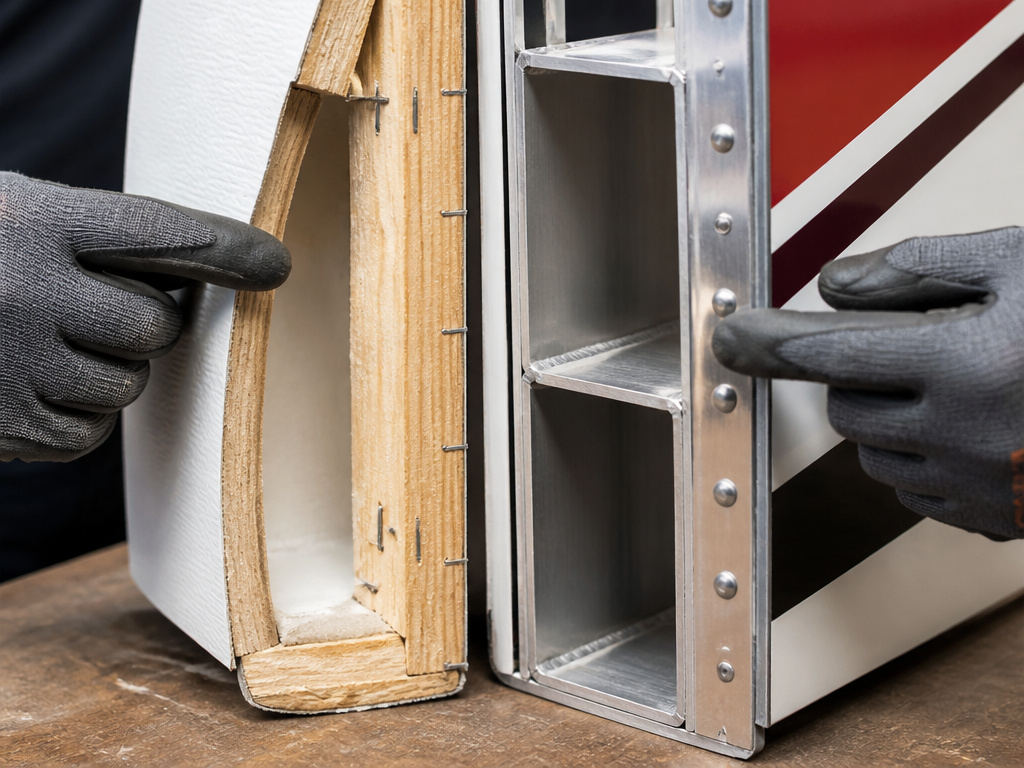 Comparison of entry-level versus premium RV construction materials for couples.