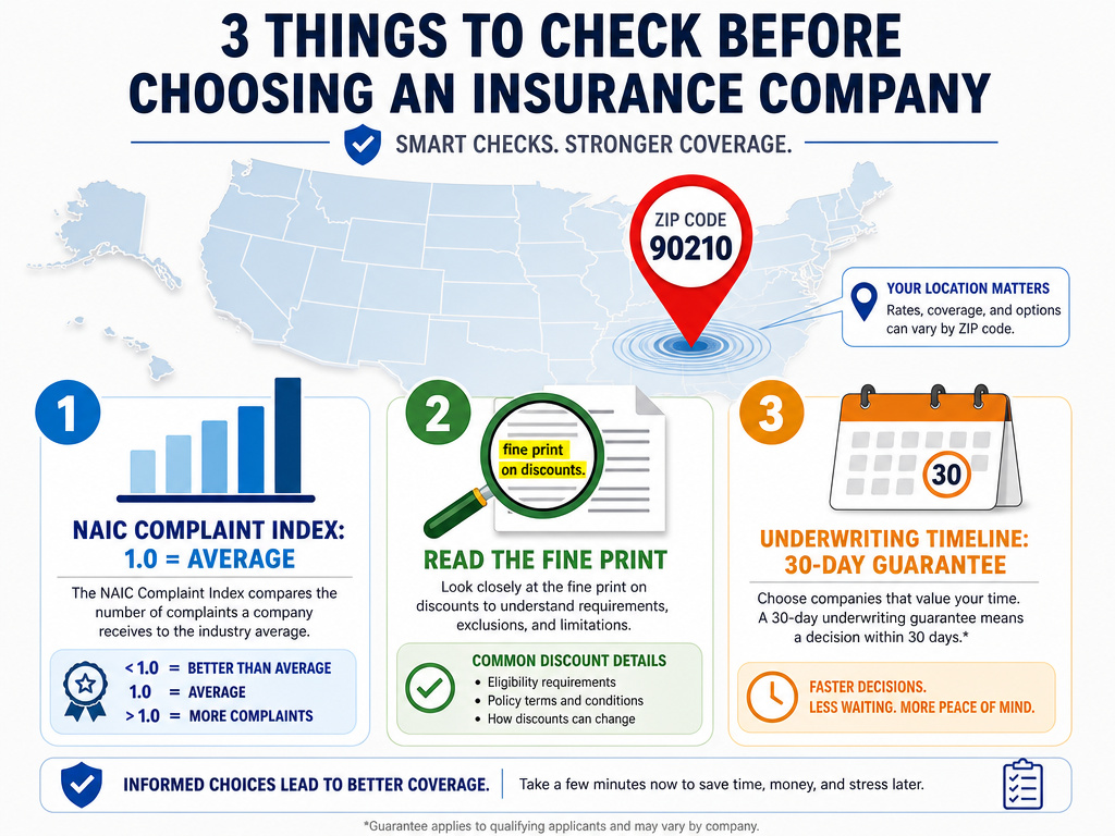 Infographic showing three steps to vet an online car insurance quote.